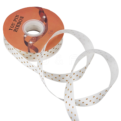 Gold Stamping Polka Dot Polyester Printed Ribbon OCOR-CY0003-70-1