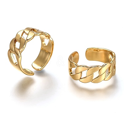 Brass Cuff Rings RJEW-C100-01G-1