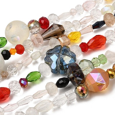 Mixed Electroplate Glass Beads Strands EGLA-A003-01-1