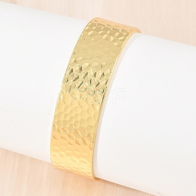 15.5MM Brass Textured Open Cuff Bangles for Women KK-CBA68DA-11G-1