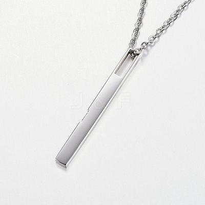 304 Stainless Steel Cubic Zirconia Pendant Necklaces NJEW-P167-24-1