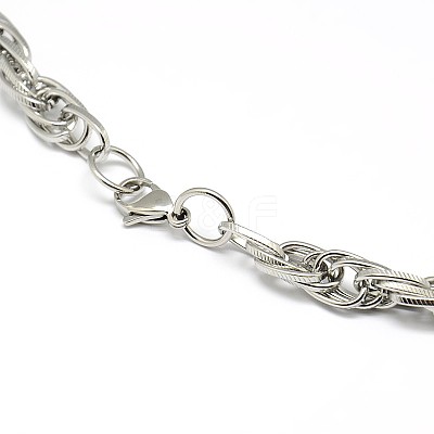 Tarnish Resistant Fashionable 304 Stainless Steel Rope Chain Necklaces for Men STAS-A028-N048P-S-1