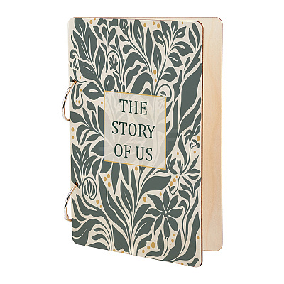 Wooden 2-Ring Loose Leaf Binder Postcard Phote Album Cover DIY-WH0547-065-1