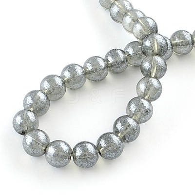 Transparent Spray Painted Glass Bead Strands DGLA-R050-6mm-16-1