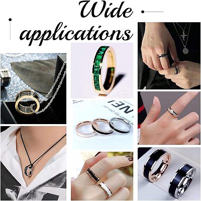 14Pcs 7 Size 201 Stainless Steel Plain Band Ring for Men Women RJEW-DC0001-06B-1