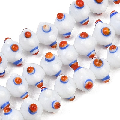 Handmade Bumpy Lampwork Beads Strands LA-CBA05D6-01-03-1