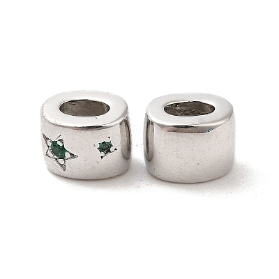 Brass Micro Pave Cubic Zirconia Beads KK-Q773-02P-02-1