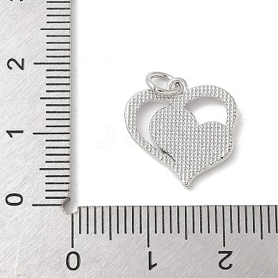 Brass Pave Natural White Shell Heart Charms with Jump Rings KK-S522-08B-P-1