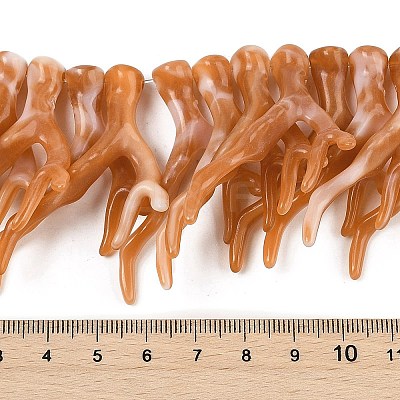 Opaque Acrylic Imitation Coral Beads Strands SACR-P033-02B-07-1