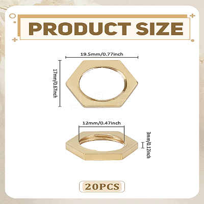 20Pcs Brass Nut KK-LP0004-77-1