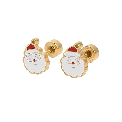 Christmas 304 Stainless Steel Stud Earrings EJEW-A144-01D-G-1