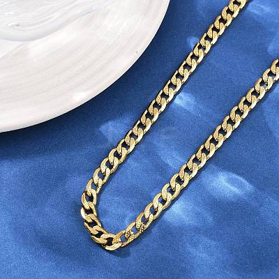 6MM 304 Stainless Steel Cuban Link Chain Necklaces for Women NJEW-G177-01G-1
