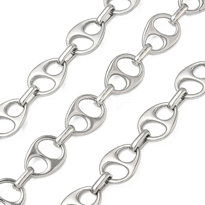 304 Stainless Steel Oval Link Chains CHS-K023-09P-1