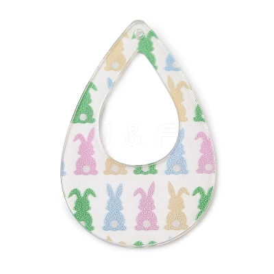 Printed Transparent Acrylic Pendants FIND-K017-15B-02-1