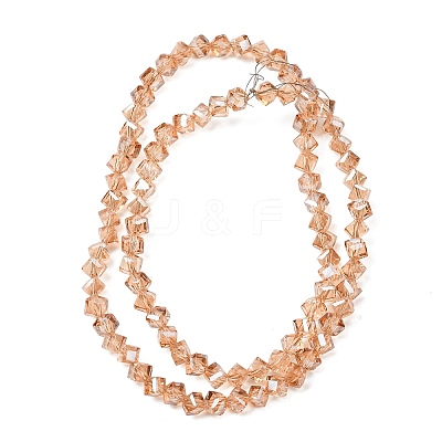 Electroplate Transparent Glass Beads Strands GL-CBA7A17-01A-07-1