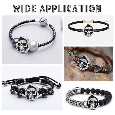 10Pcs Halloween 304 Stainless Steel Beads STAS-DC0008-83-1
