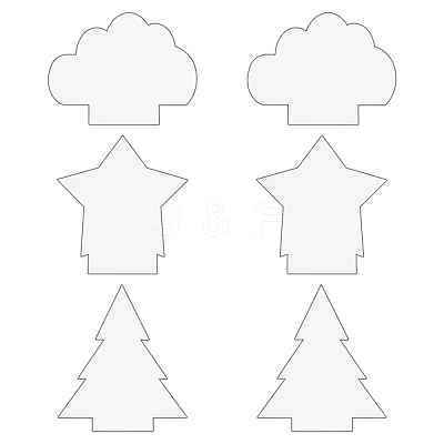 6Pcs Christmas Tree & Star & Cloud Acrylic Board TACR-GA0001-03-1