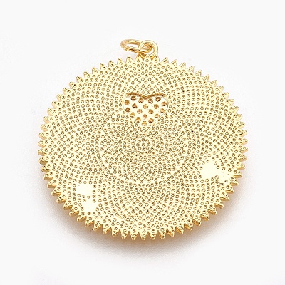 Brass Micro Pave Cubic Zirconia Pendants LS-ZIRC-O026-25G-NR-1
