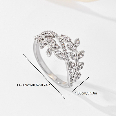 Brass Micro Pave Cubic Zirconia Finger Rings for Women PB9120-6-1
