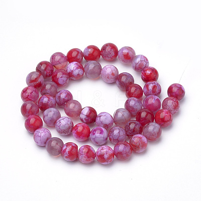 Dyed Natural Agate Beads Strands G-Q462-129A-8mm-1