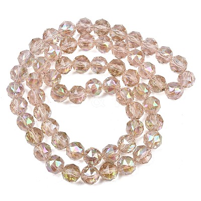 Transparent Electroplate Glass Beads Strands EGLA-N002-34C-B08-1