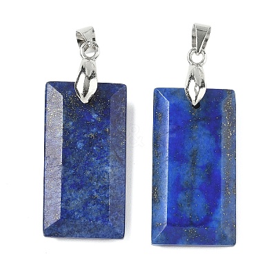 Dyed Natural Lapis Lazuli Faceted Pendants G-L623-03P-05-1