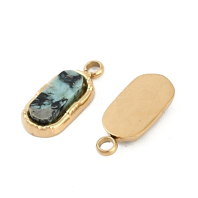 Natural African Turquoise(Jasper) Rectangle Charms STAS-I325-141B-G-1