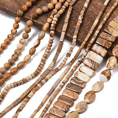 1 Strand Natural Picture Jasper Beads Strands G-YW0002-47-1