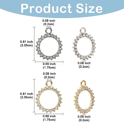 12Pcs Alloy Rhinestone Pendants FIND-YW0007-95G-1