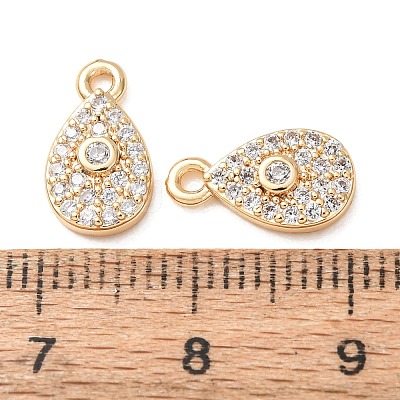 Brass Micro Pave Cubic Zirconia Charms CU-K002-01C-1