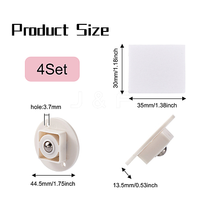 4 Sets ABS & Steel Universal Wheels 360°Rotation Pulley Ball FIND-SW0001-07-1