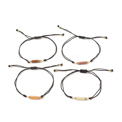 Adjustable Natural Jade Braided Beaded Bracelets for Women BJEW-JB07792-1