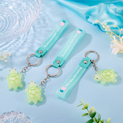 3Pcs PVC Tortoise Pendant Keychains KEYC-TADJ0001-02C-1