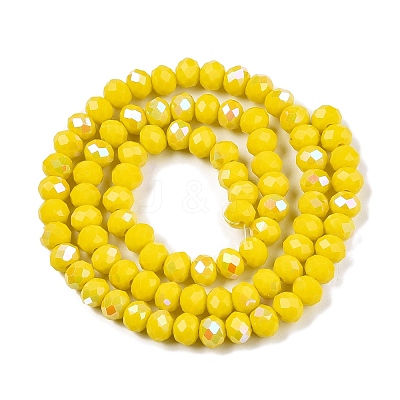 Electroplate Opaque Solid Color Glass Beads Strands EGLA-A044-P6mm-L04-1