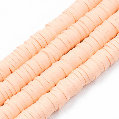 Handmade Polymer Clay Beads Strands CLAY-R089-6mm-033-1