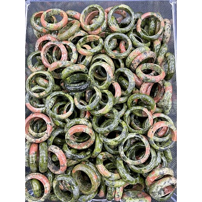Natural Unakite Finger Rings WG8089A-14-1