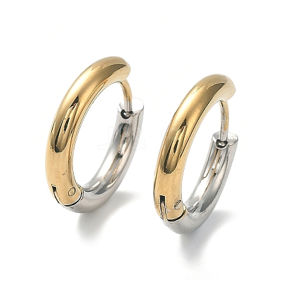 Ion Plating(IP) Two Tone 304 Stainless Steel Huggie Hoop Earrings EJEW-A106-01C-1