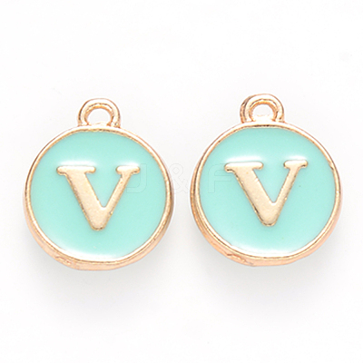 Golden Plated Alloy Enamel Charms ENAM-S118-05V-1