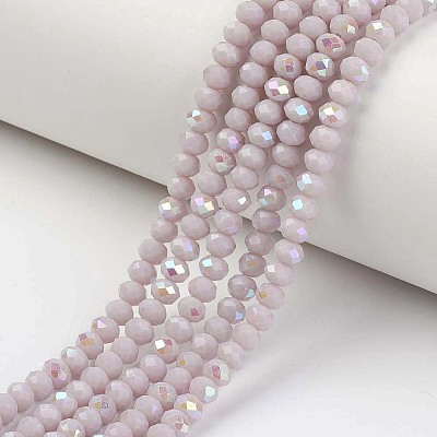 Electroplate Opaque Solid Color Glass Beads Strands LS-EGLA-A034-P8mm-L08-1