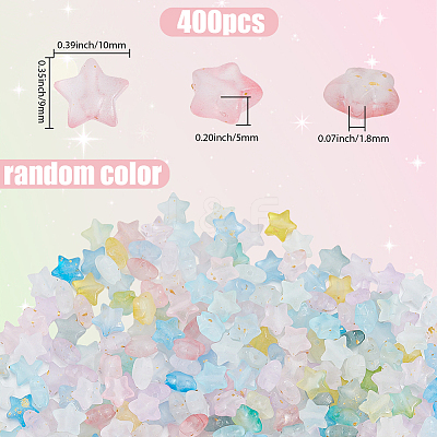 400Pcs Opaque Acrylic Beads MACR-SP0002-14B-1