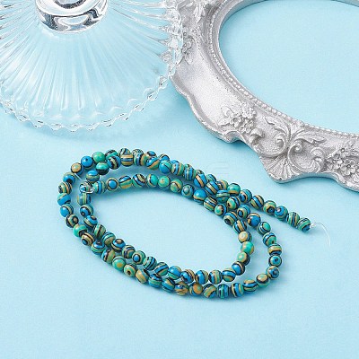 Synthetic Malachite Beads Strands G-YW0001-55A-1