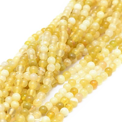 Natural Yellow Opal Beads Strands G-F674-07A-4mm-1
