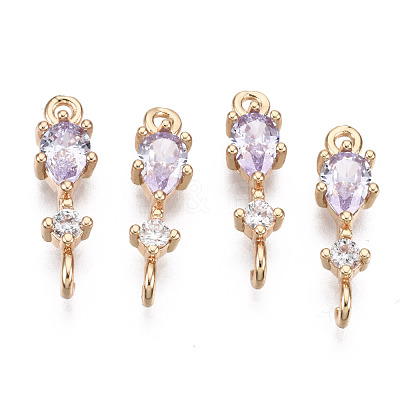 Brass Micro Pave Cubic Zirconia Links Connectors KK-R111-007-A05-1