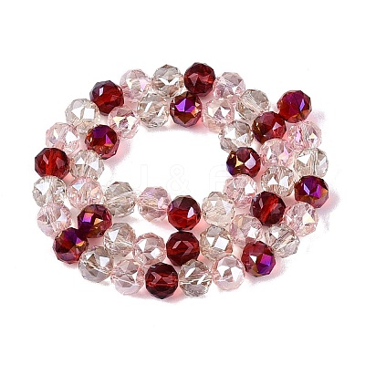 Electroplate Transparent Glass Beads Strands EGLA-Q135-8MM-C11-1
