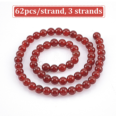 3 Strands Natural Carnelian Beads Strands G-GO0001-10-1