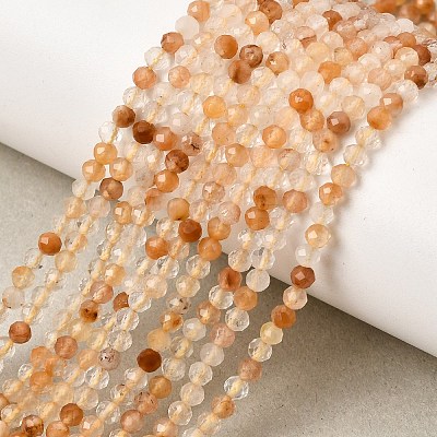Natural Yellow Rabbit Hair Rutilated Quartz Beads Strands GG-CBA4808-F01-01-1