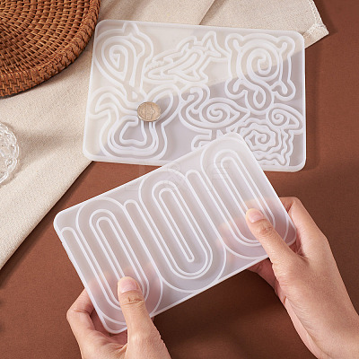 2Pcs 2 Styles Silicone Bookmark Molds DIY-TA0015-10-1