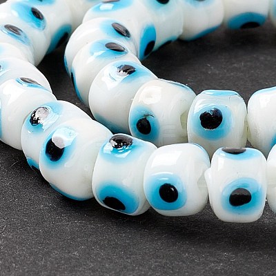 Handmade Evil Eye Lampwork Beads Strands LAMP-F024-01A-03-1