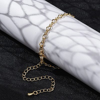 Rack Plating Brass Curb Chain Bracelets for Women BJEW-G735-16G-1