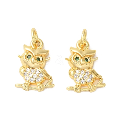 Rack Plating Brass Micro Pave Cubic Zirconia Pendants KK-K377-62G-1